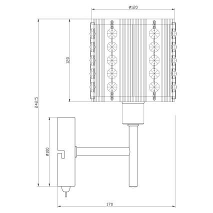 Globo - Sienas lampa 1xE14/40W/230V hroms