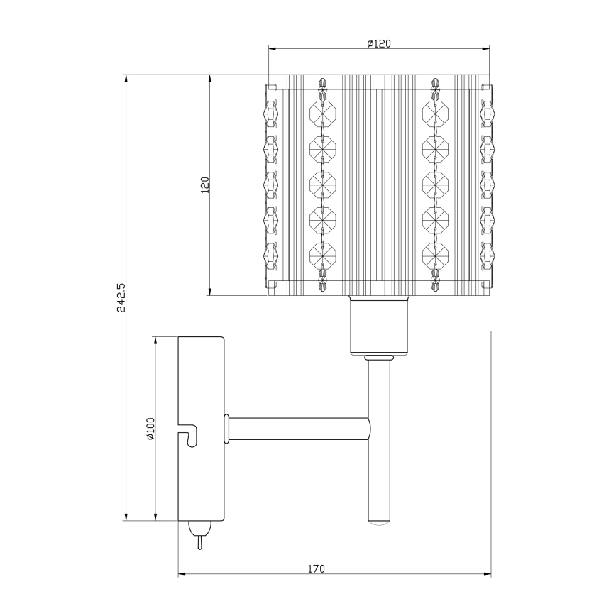 Globo - Sienas lampa 1xE14/40W/230V matēts hroms