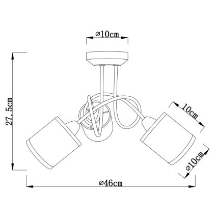 Globo - Piestiprināma lustra 3xE14/25W/230V