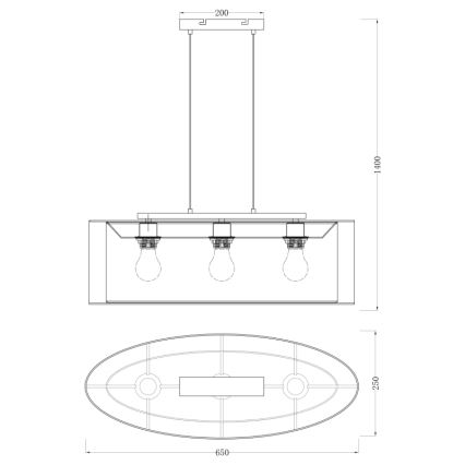 Globo - Lustra ar auklu 3xE27/60W/230V