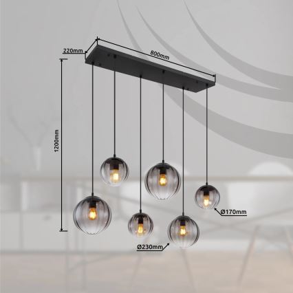 Globo - Lustra ar auklu 6xE27/60W/230V