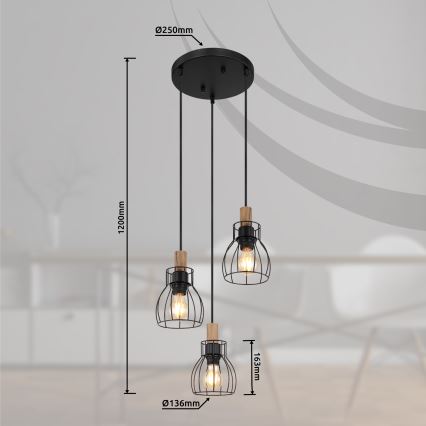 Globo - Lustra ar auklu 3xE27/40W/230V