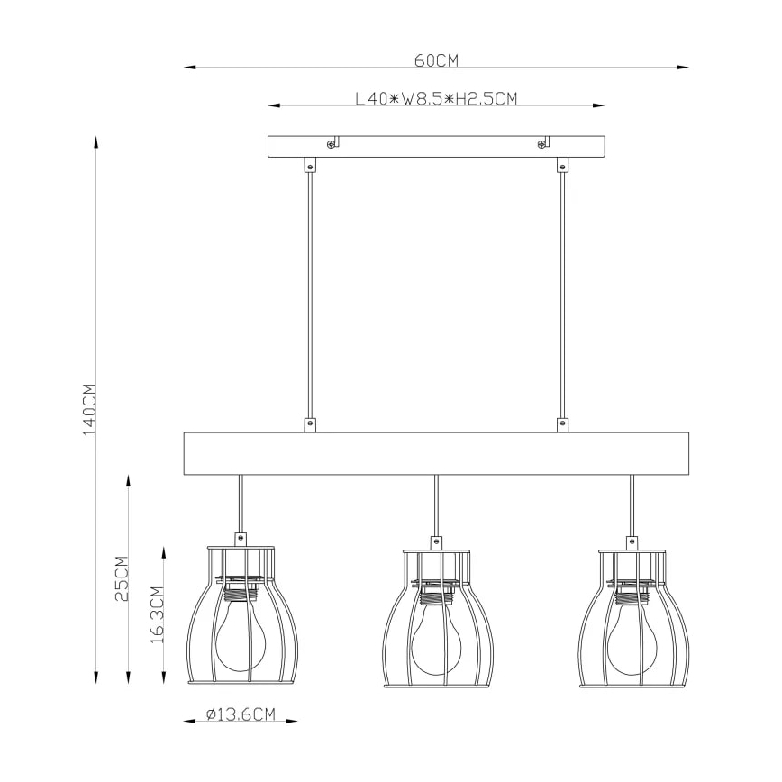 Globo - Lustra ar auklu 3xE27/40W/230V
