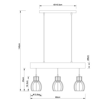 Globo - Lustra ar auklu 3xE27/60W/230V