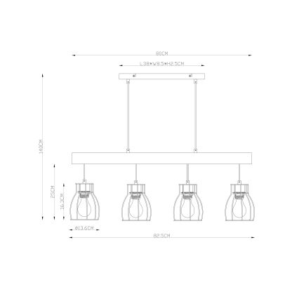 Globo - Lustra ar auklu 4xE27/40W/230V