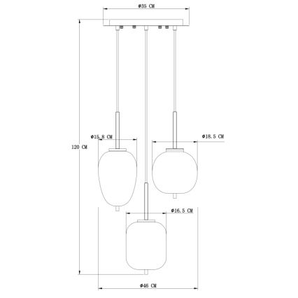 Globo - Lustra uz auklas 3xE14/40W/230V