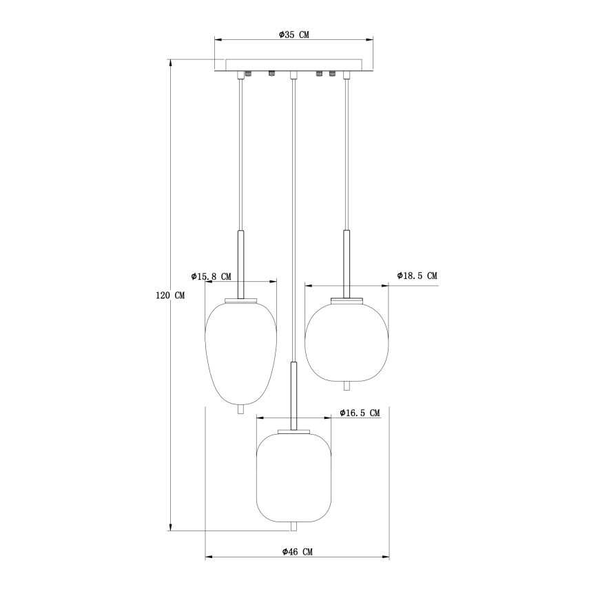 Globo - Lustra uz auklas 3xE14/40W/230V