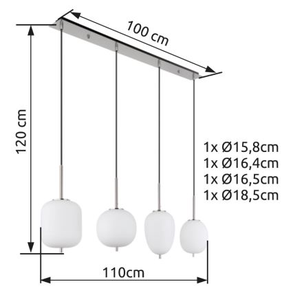 Globo - Lustra ar auklu 4xE14/40W/230V balta