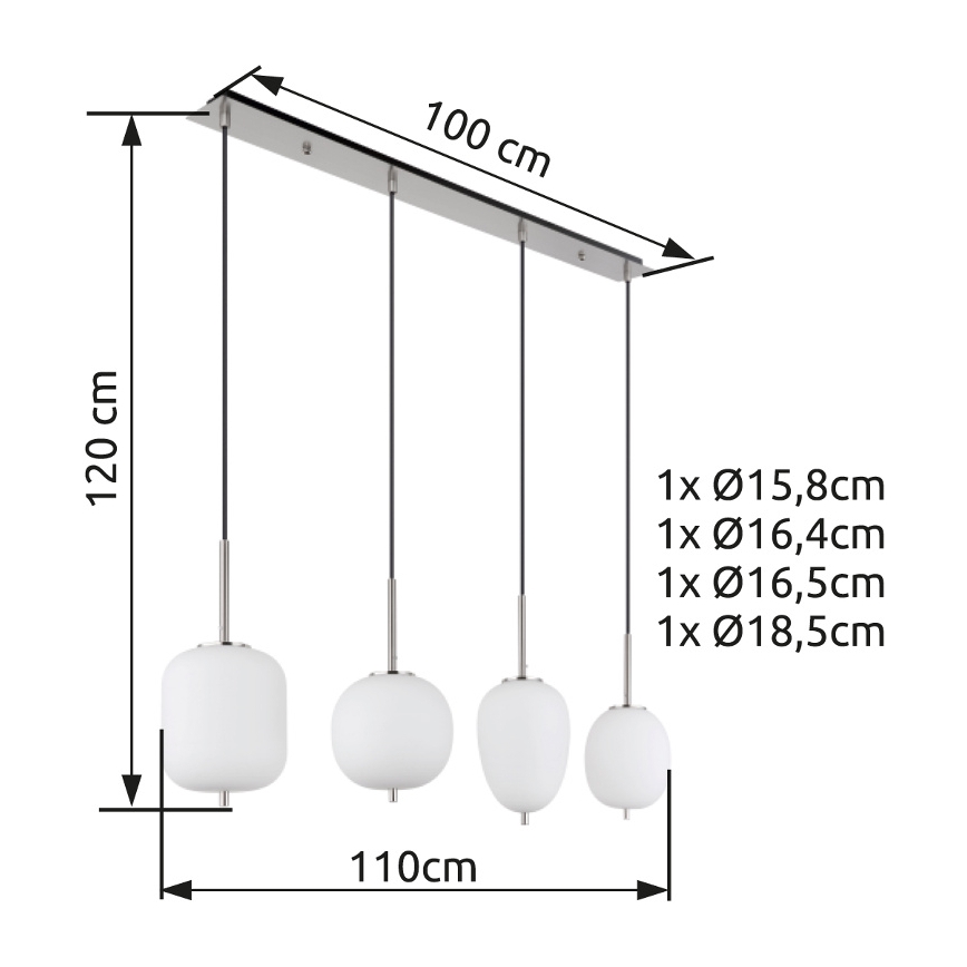 Globo - Lustra ar auklu 4xE14/40W/230V balta