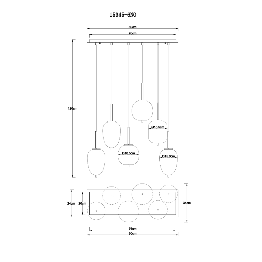 Globo - Lustra ar auklu 6xE14/40W/230V spīdīgi hromēts