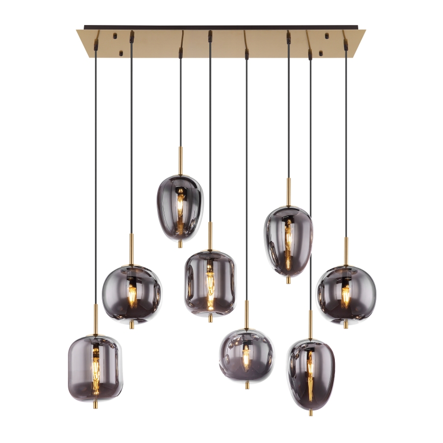 Globo - Lustra ar auklu 8xE14/40W/230V dūmakains