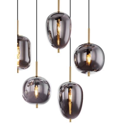 Globo - Lustra ar auklu 8xE14/40W/230V dūmakains