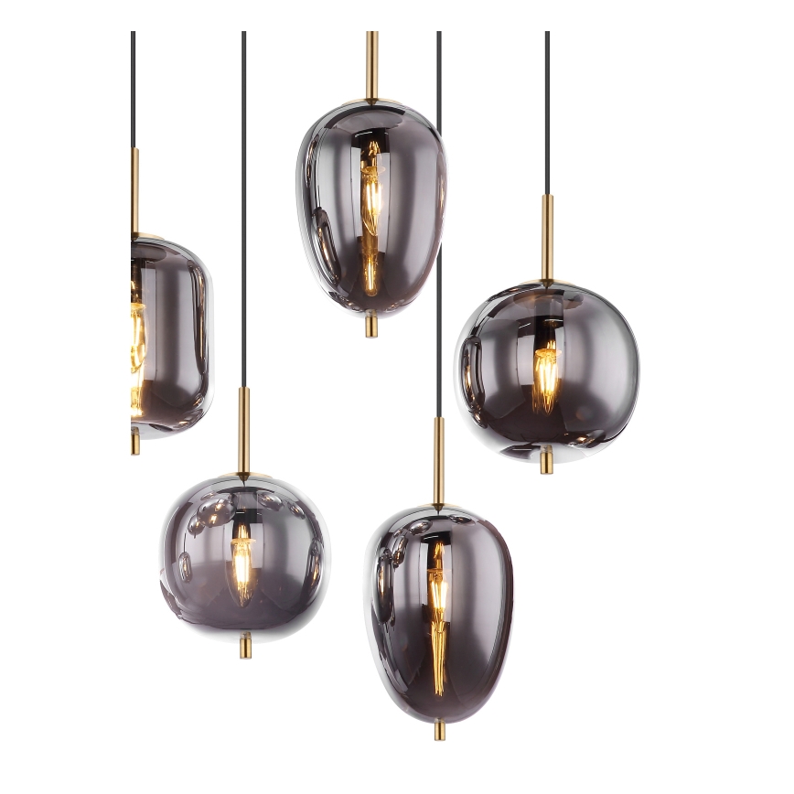 Globo - Lustra ar auklu 8xE14/40W/230V dūmakains