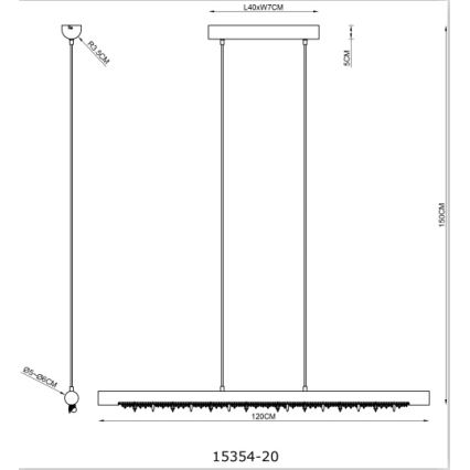 Globo 15354-20 - regulējams LED pakaramais uz troses FELICITAS LED/25W/230V bēšs