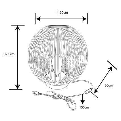 Globo - Galda lampa 1xE27/60W230V bambusa