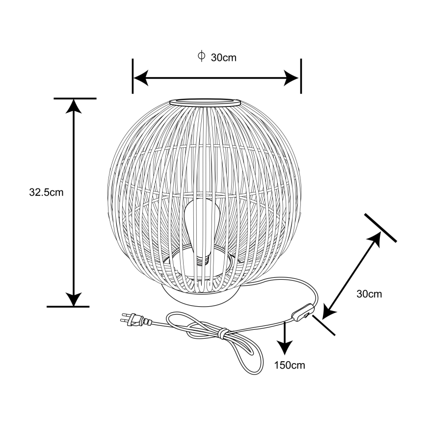 Globo - Galda lampa 1xE27/60W230V bambusa