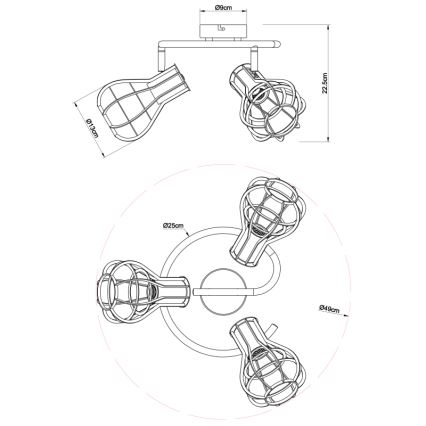 Globo - Lampa 3xE27/40W/230V