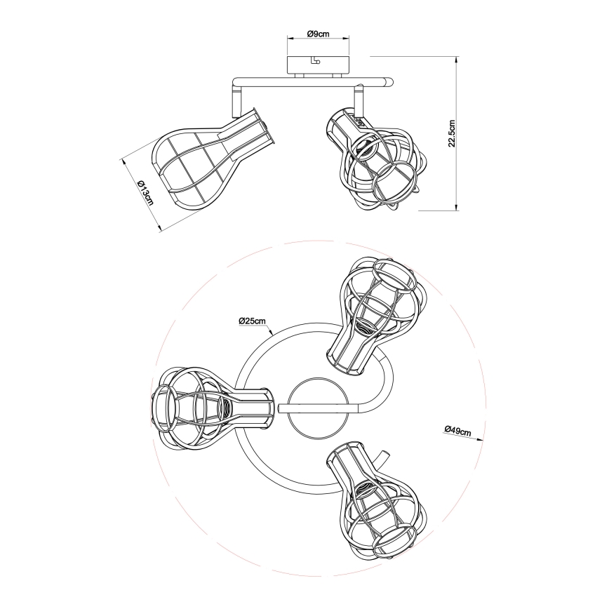 Globo - Lampa 3xE27/40W/230V