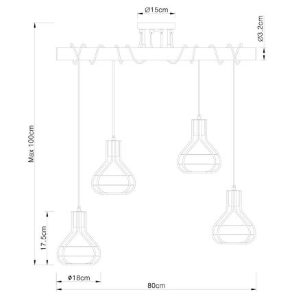 Globo - Lustra ar auklu 4xE27/60W/230V