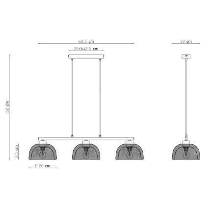 Globo - Lustra ar auklu 3xE14/40W/230V