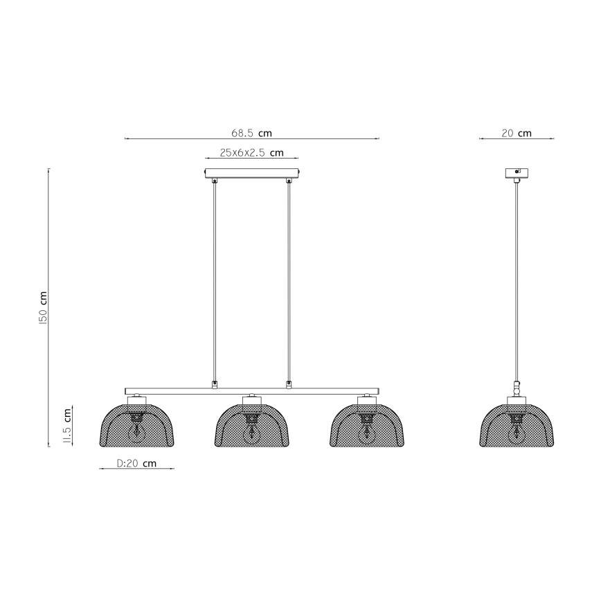 Globo - Lustra ar auklu 3xE14/40W/230V
