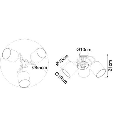 Globo - Pie virsmas stiprināma lustra 3xE14/25W/230V