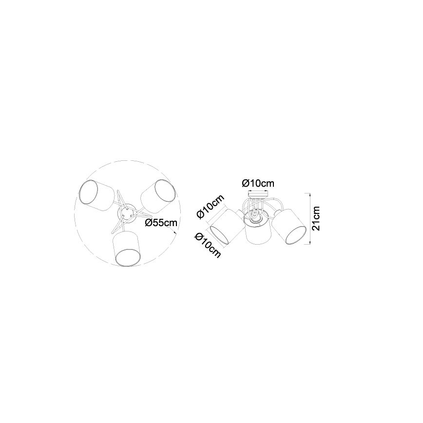 Globo - Pie virsmas stiprināma lustra 3xE14/25W/230V