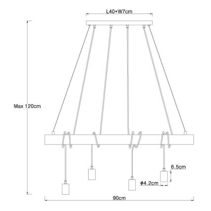 Globo - Lustra ar auklu 4xE27/60W/230V