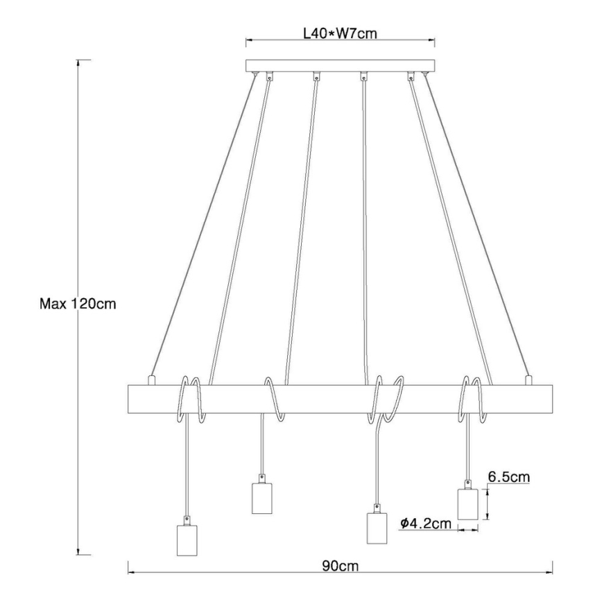 Globo - Lustra ar auklu 4xE27/60W/230V