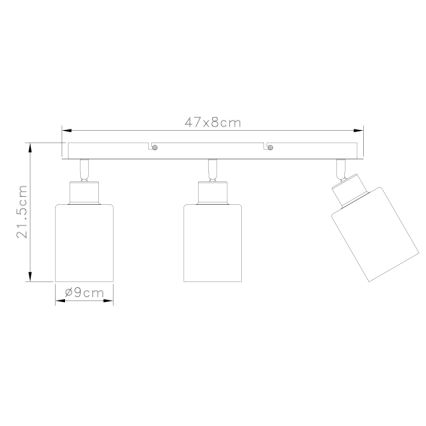 Globo - Starmetis 3xE27/15W/230V melna