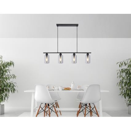 Globo - Lustra ar auklu 4xE27/60W/230V melna
