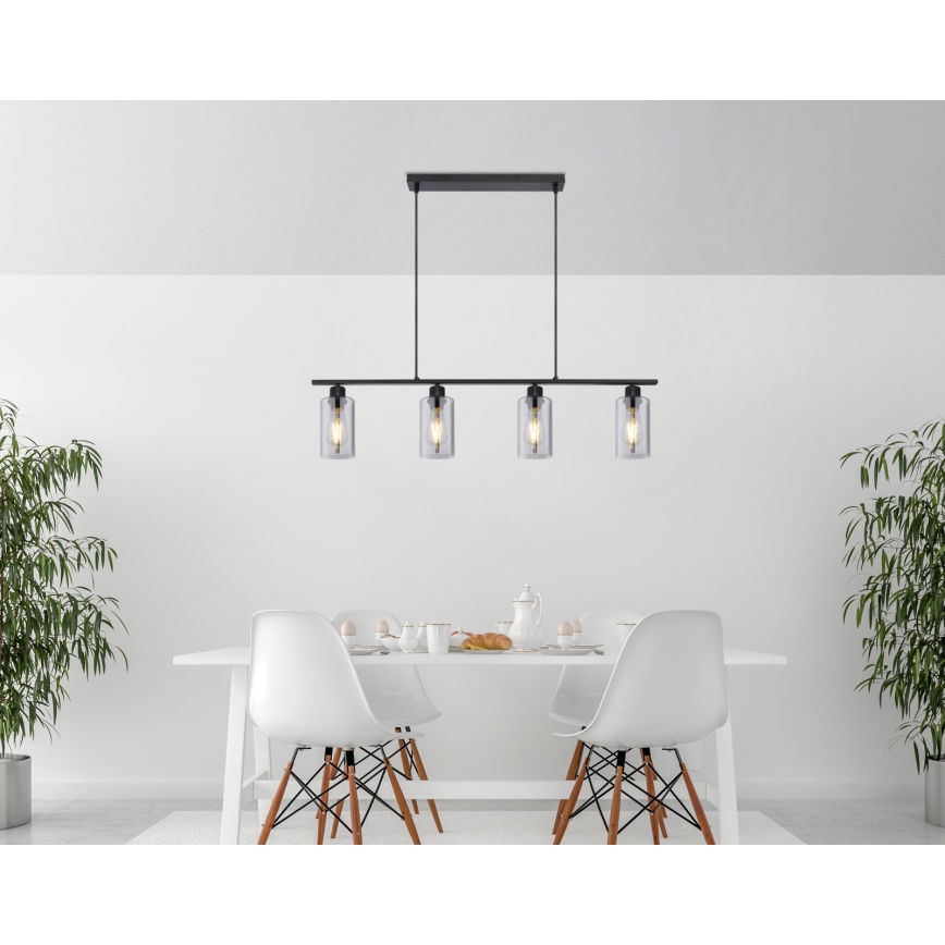 Globo - Lustra ar auklu 4xE27/60W/230V melna