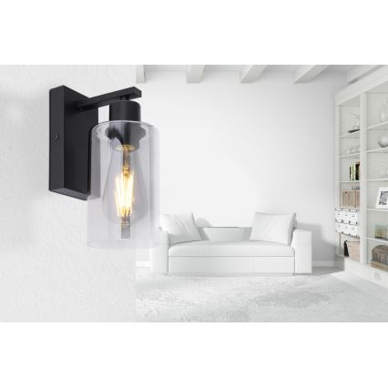 Globo - Sienas lampa 1xE27/60W/230V melna
