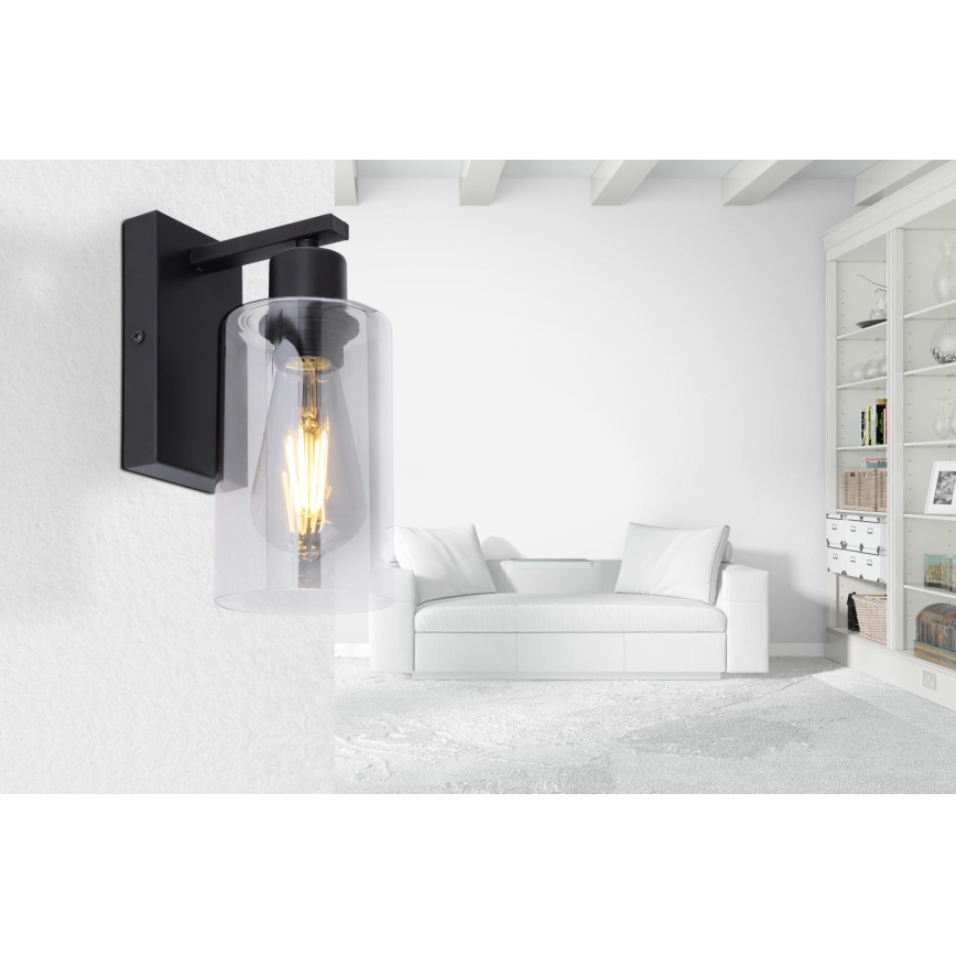 Globo - Sienas lampa 1xE27/60W/230V melna