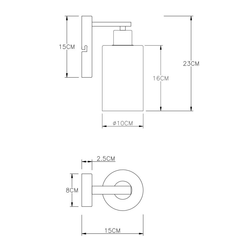 Globo - Sienas lampa 1xE27/60W/230V melna
