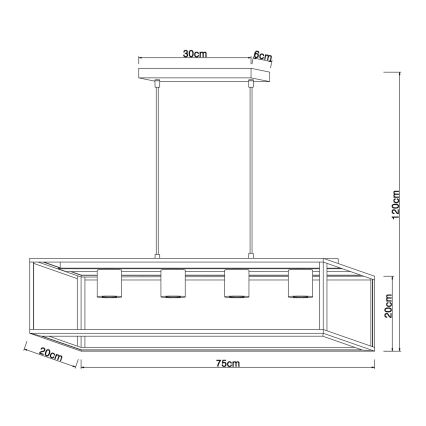 Globo - Lustra ar auklu 4xE27/60W/230V