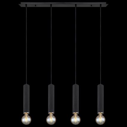 Globo - Lustra ar auklu 4xE27/60W/230V melns koks