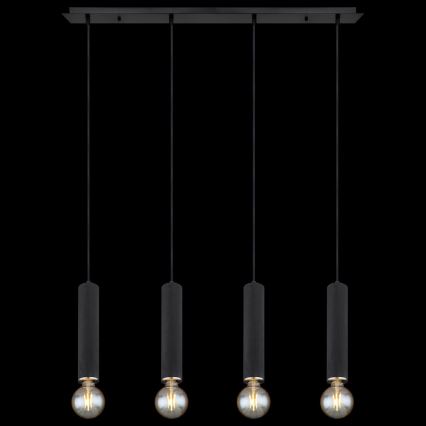 Globo - Lustra ar auklu 4xE27/60W/230V melns koks