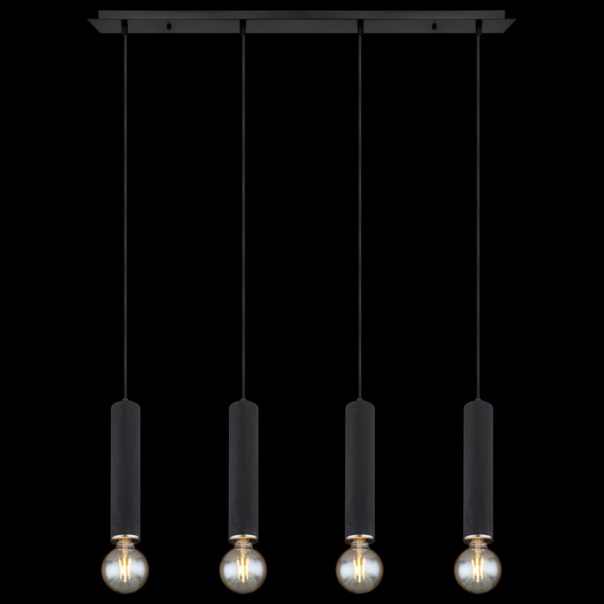 Globo - Lustra ar auklu 4xE27/60W/230V melns koks