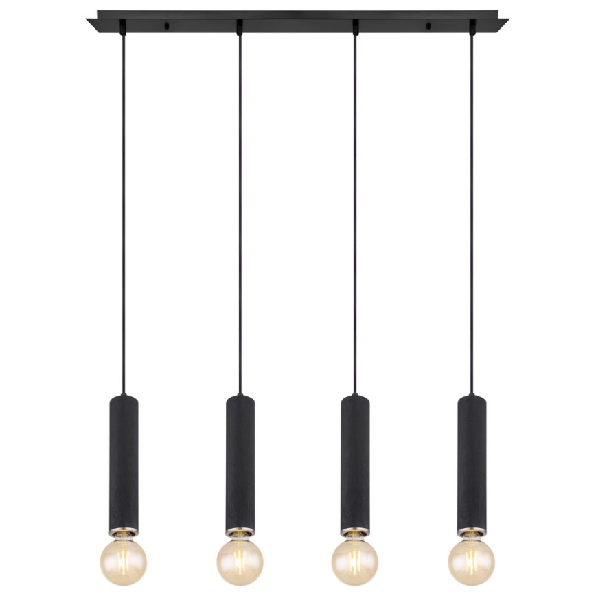 Globo - Lustra ar auklu 4xE27/60W/230V melns koks