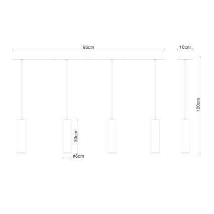 Globo - Lustra ar auklu 4xE27/60W/230V melns koks