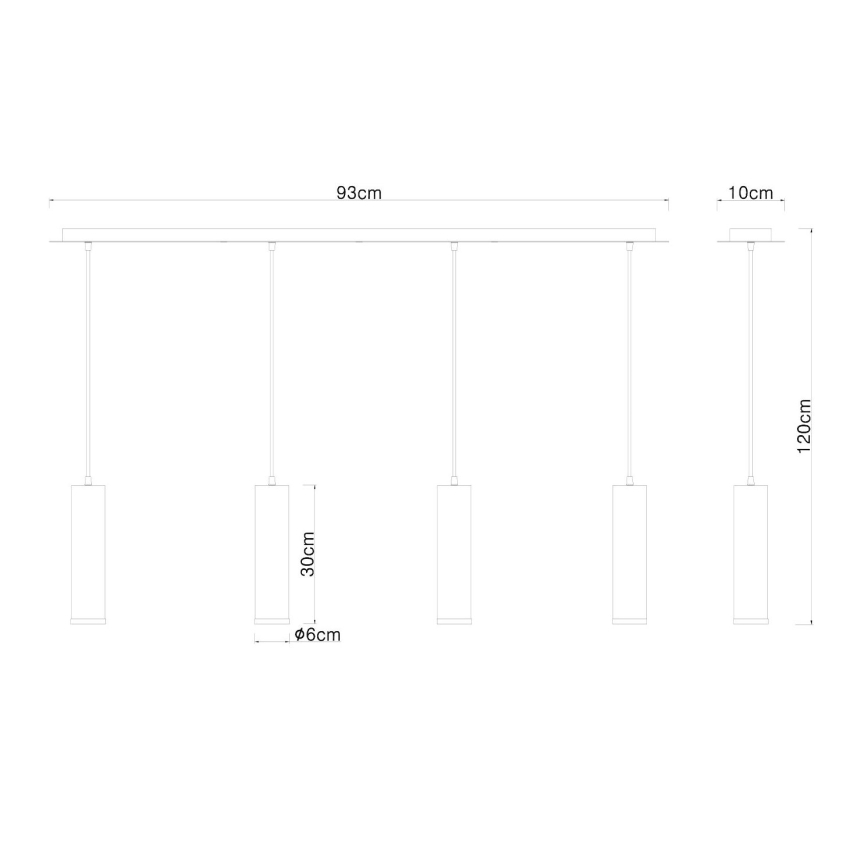 Globo - Lustra ar auklu 4xE27/60W/230V melns koks
