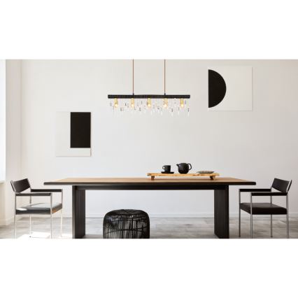 Globo 15532-5HB - KIRA piekaramā lampa uz kabeļa 5xE14/40W/230V melna