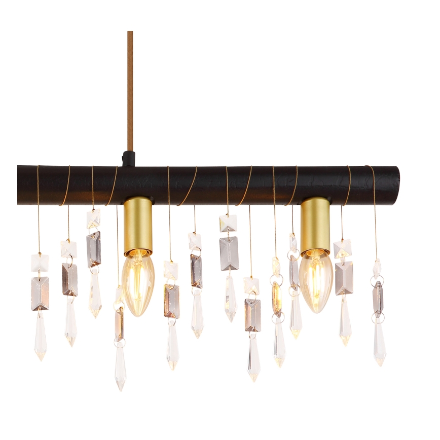 Globo 15532-5HB - KIRA piekaramā lampa uz kabeļa 5xE14/40W/230V melna