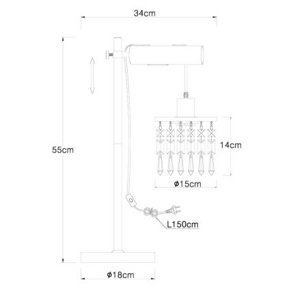 Globo - Galda lampa 1xE27/40W/230V