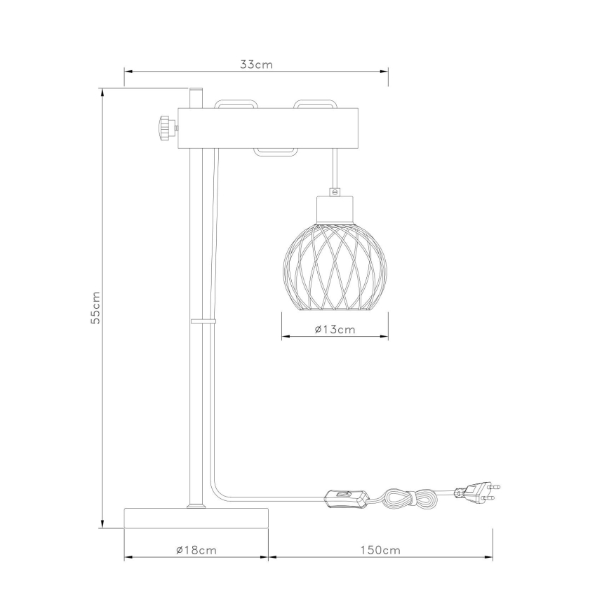 Globo - Galda lampa 1xE27/15W/230V