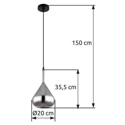 Globo - Lustra ar auklu 1xE27/60W/230V d. 20 cm melna