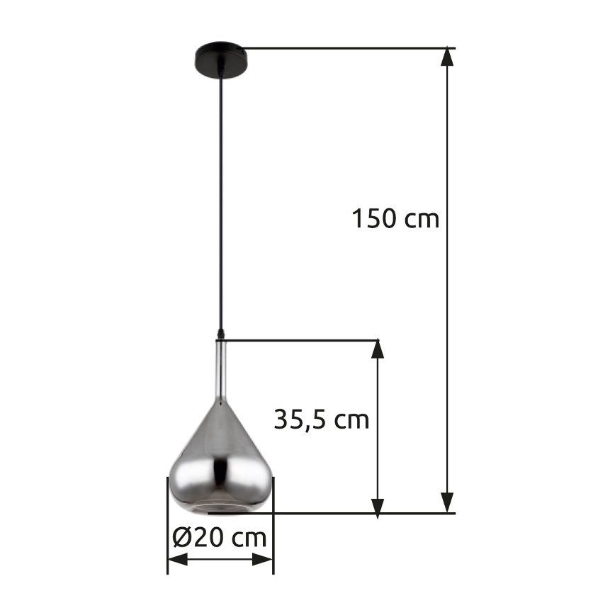 Globo - Lustra ar auklu 1xE27/60W/230V d. 20 cm melna