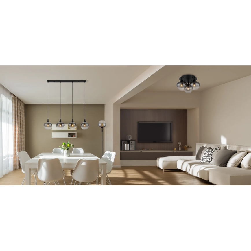 Globo - Virsapmetuma lustra 3xE27/40W/230V d. 45 cm melna