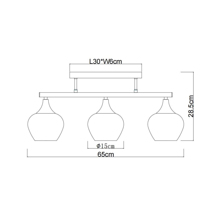 Globo - Virsapmetuma lustra 3xE27/40W/230V melna
